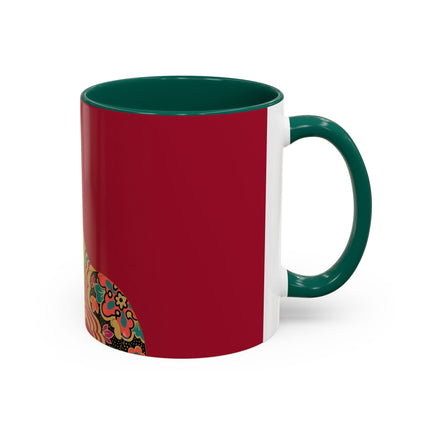Butterfly Empress of the Crimson Pavilion Colorful Mug (11oz, 15oz) – Art Deco Beauty, Butterfly Elegance & Ornamental Style