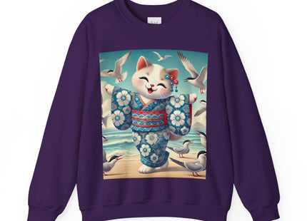 Geisha Kitten by the Seaside Heavy Blend™ Crewneck Sweatshirt