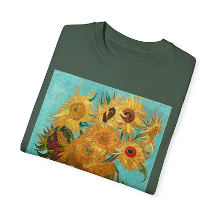Vase with Twelve Sunflowers by Vincent van Gogh Unisex Garment-Dyed T-shirt