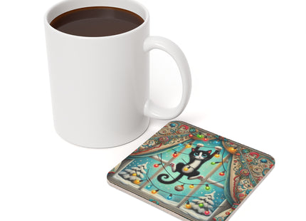 Mischief in Tinselland Cork Back Coaster