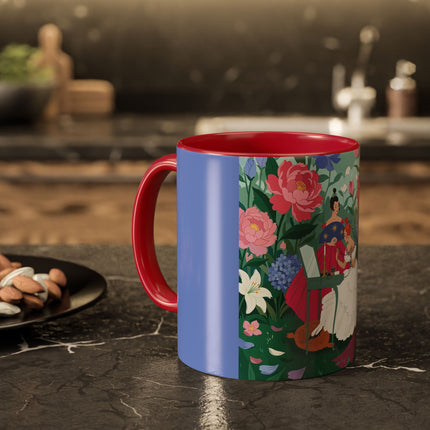 The Ladies Of The Blossoming Vanity Colorful Mugs – Art Deco Floral Elegance
