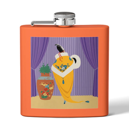 Golden Robe Flask – Elegant Drama & Timeless Sophistication