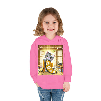 Playful Kitten in the Tea Room Toddler Pullover Fleece Hoodie