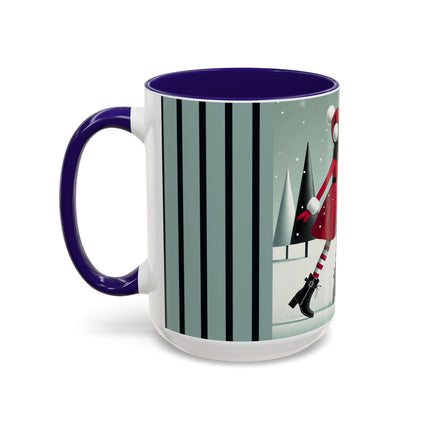 Red Sled & Curious Cats Colorful Mugs (11oz, 15oz)
