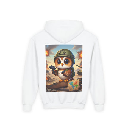 Owl on the Front Lines Youth Hooded Sweatshirt – Courage, Wisdom & Quiet Strength