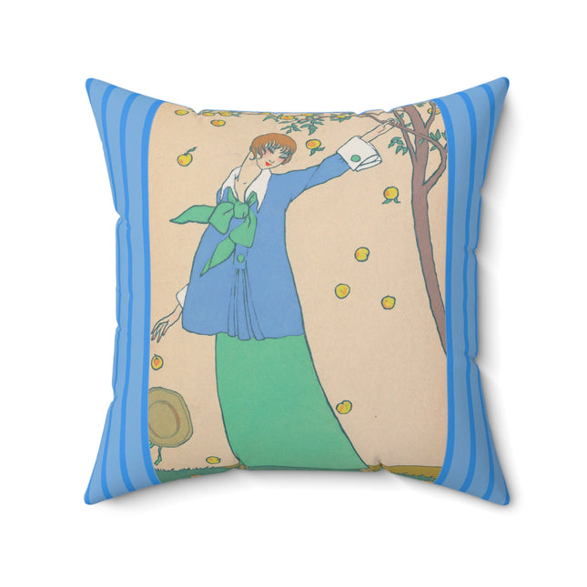 Le Verger by Georges Lepape Spun Polyester Square Pillow