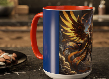 Valkyrie Descending Through Storm Colorful Mugs (11oz, 15oz)