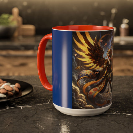 Valkyrie Descending Through Storm Colorful Mugs (11oz, 15oz)