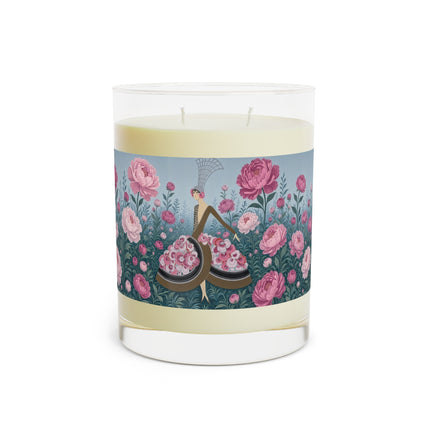 🌸👒 The Lady Of The Pink Peony Garden Scented Candle – Art Deco Floral Elegance