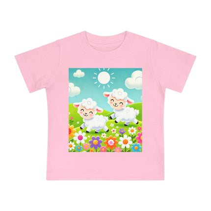 Pair of Lambs Baby T-Shirt – Gentle Joy in the Meadow
