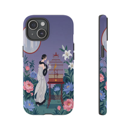 🌸🐦 The Lady Of The Garden Birdcage Phone Case – Art Deco Floral Elegance