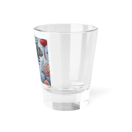 Lionfish & Lantern Shot Glass – Mystical Ocean & Asian Harmony