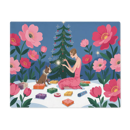 ✨🌸 The Christmas Wish Garden Placemat – Art Deco Holiday Fantasy