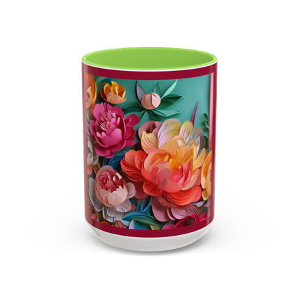 Peonies in Full Bloom Colorful Mugs (11oz, 15oz)