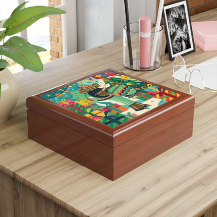 🎄✨ The Lady Of The Christmas Ornament Jewelry Box – Art Deco Holiday Fantasy