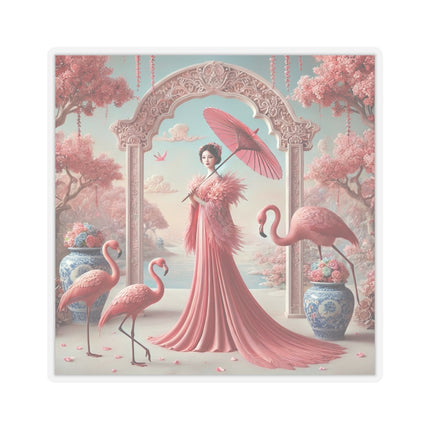 Petals, Porcelain, and Flamingos Kiss-Cut Stickers (4 Stickers)