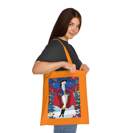 🎄🎭 The Christmas Masquerade Lady Cotton Tote Bag – Art Deco Holiday Glamour