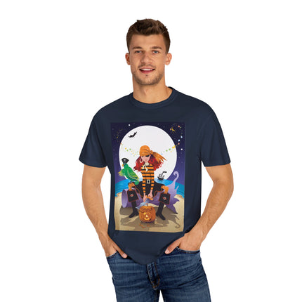 Moonlit Pirate Halloween Unisex Garment-Dyed T-shirt