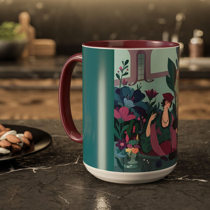 The Ladies Of The Secret Masquerade Colorful Mugs – Art Deco Floral Mystery