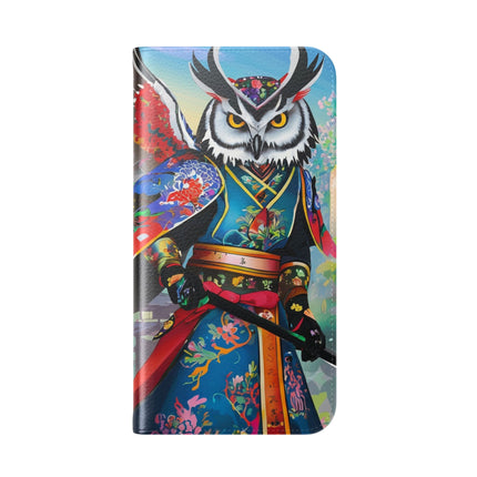 🦉⚔️ Cyberpunk Samurai Owl Flip Case – Neon Wisdom & Warrior Honor