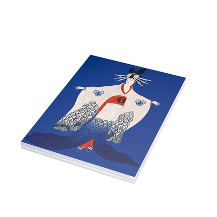 🌊👘 The Lady Of The Blue Waves Postcard Bundles – Art Deco Fashion Elegance
