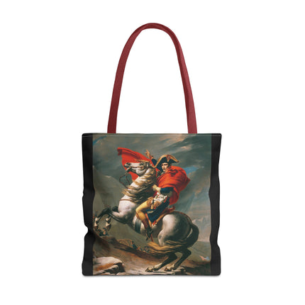 Napoleon Crossing the Alps by Jacques-Louis David Tote Bag (AOP)