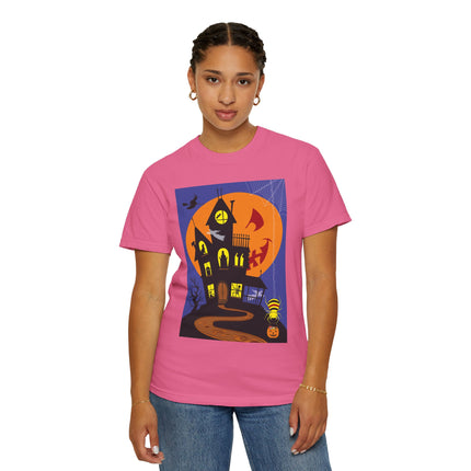 Halloween Night at the Haunted House Unisex Garment-Dyed T-shirt