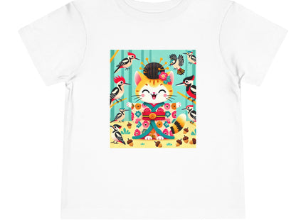 Geisha Kitten in the Woodpecker Grove Toddler Short Sleeve Tee