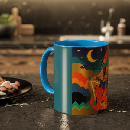 🌙🎃 The Witch Of Crescent Moon Pumpkin Colorful Mug – Colorful Halloween Charm