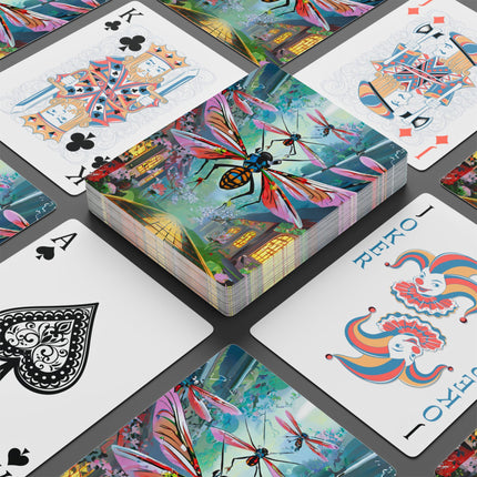 Neon Swarm Playing Cards