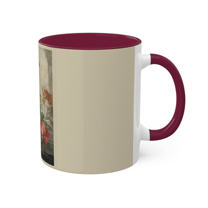 A Basket with Flowers by Herman Henstenburgh Colorful Mugs, 11oz