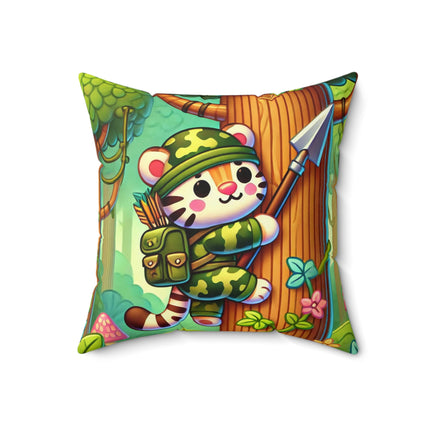 Stealthy Stripes Spun Polyester Square Pillow