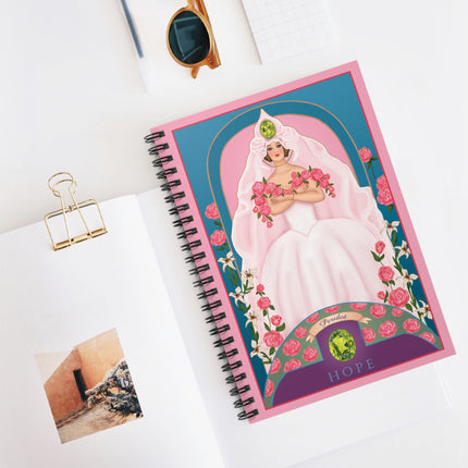 August & Peridot (from the Gem Series) by Sofia Chiostri Spiral Notebook - Ruled Line