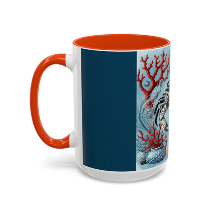 Spotted Crab & Pagoda Colorful Mug – Mystical Ocean & Asian Harmony