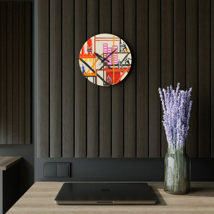 Maquettes de Théatre Acrylic Wall Clock, Round and Square