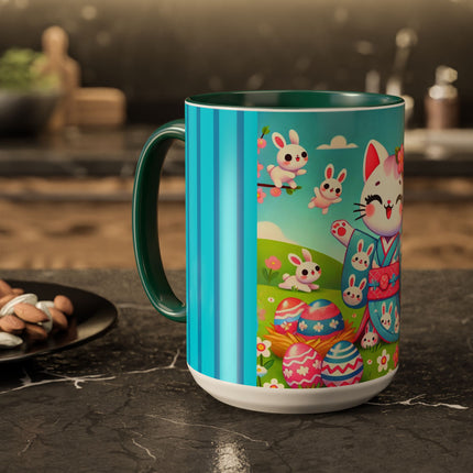Springtime Kitten’s Easter Joy Colorful Mugs (11oz, 15oz)