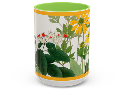 Clerodendrum & Rudbeckia Flower by Tanigami Kônan Colorful Mugs (11oz, 15oz)