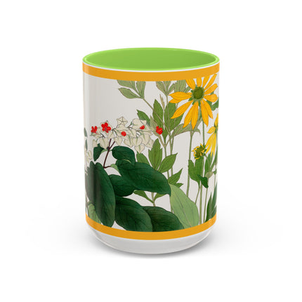 Clerodendrum & Rudbeckia Flower by Tanigami Kônan Colorful Mugs (11oz, 15oz)