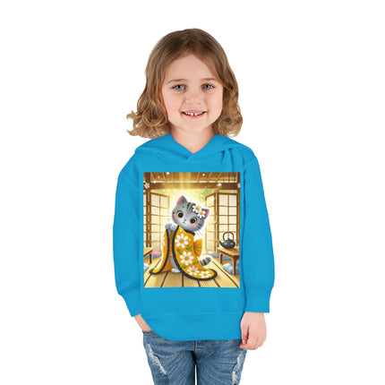 Playful Kitten in the Tea Room Toddler Pullover Fleece Hoodie