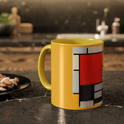 Composition with Red, Yellow, Blue, and Black by Piet Mondrian Colorful Mugs (11oz, 15oz)