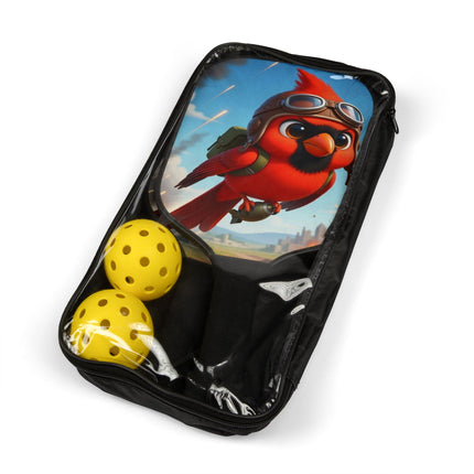 Cardinal Dive Bomber Pickleball Kit – Fearless Red Aviator & Sky-High Action