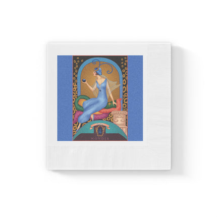 September & Sapphire Zodiac White Coined Napkins