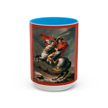 Napoleon Crossing the Alps by Jacques-Louis David Colorful Mugs (11oz, 15oz)