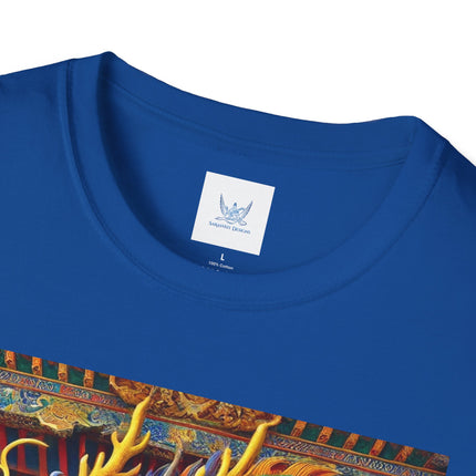 Tibetan Dragon Over Kabuki Duel Softstyle T-Shirt