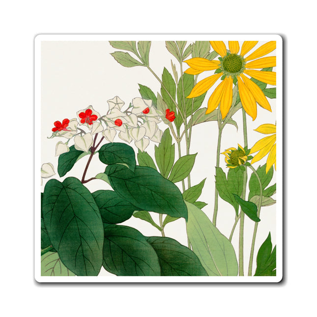 Clerodendrum & Rudbeckia by Tanigami Kônan Magnets (3 Sizes)