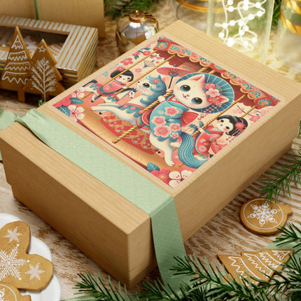 Geisha Kitten's Enchanted Carousel Ride Kiss-Cut Stickers (4 Sizes)