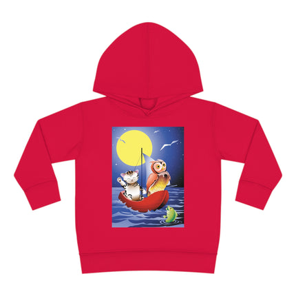 Embarking on a Moonlit Journey Toddler Pullover Fleece Hoodie