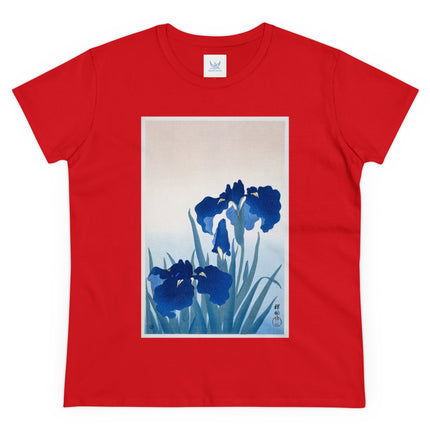 Irises by Ohara Koson Women's Midweight Cotton Tee