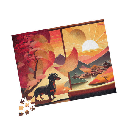 Dachshund's Sunset Artistry Puzzle (110, 252, 520, 1014-piece)