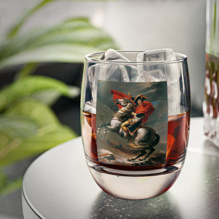 Napoleon Crossing the Alps by Jacques-Louis David Whiskey Glass